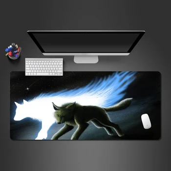 

Snow Wolf Animal Mouse Pad Lock Side Non-slip Mousepad Keyboard Computer Mouse Pad High Quality Laptop Game Big Mause Pad
