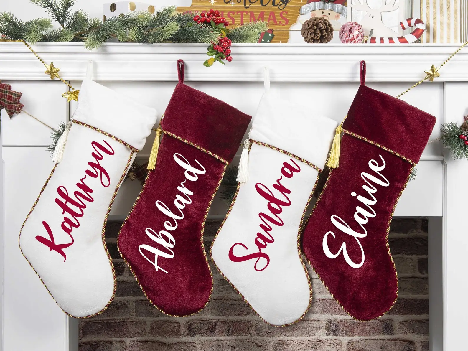 Gold Monogram Christmas Stocking 2 | Gold Monogram Christmas Stocking 2