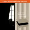 Outdoor Blackout Curtains, Waterproof Patio Drapes, Tab Top, Three Layers for Heat Insulation 6