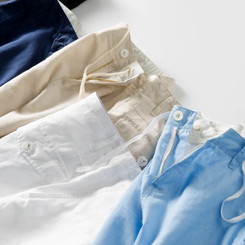 Reviews 30-38 Size summer men shorts brand comfortable blue short for men fashion casual shorts men cotton solid short male