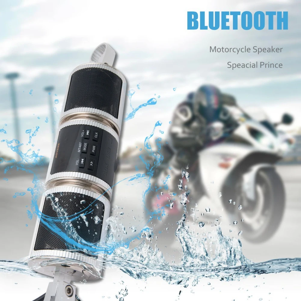 Mp3-плеер динамик Bluetooth Музыка FM радио водонепроницаемый регулируемый кронштейн мотоцикл аудио стерео светодиодный дисплей стерео MP3-плеер