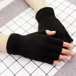 Перчатки унисекс митенки перчатки без пальцев вязаные крючком полупальцы взрослые теплые перчатки Зимние перчатки гуанты mujer luvas