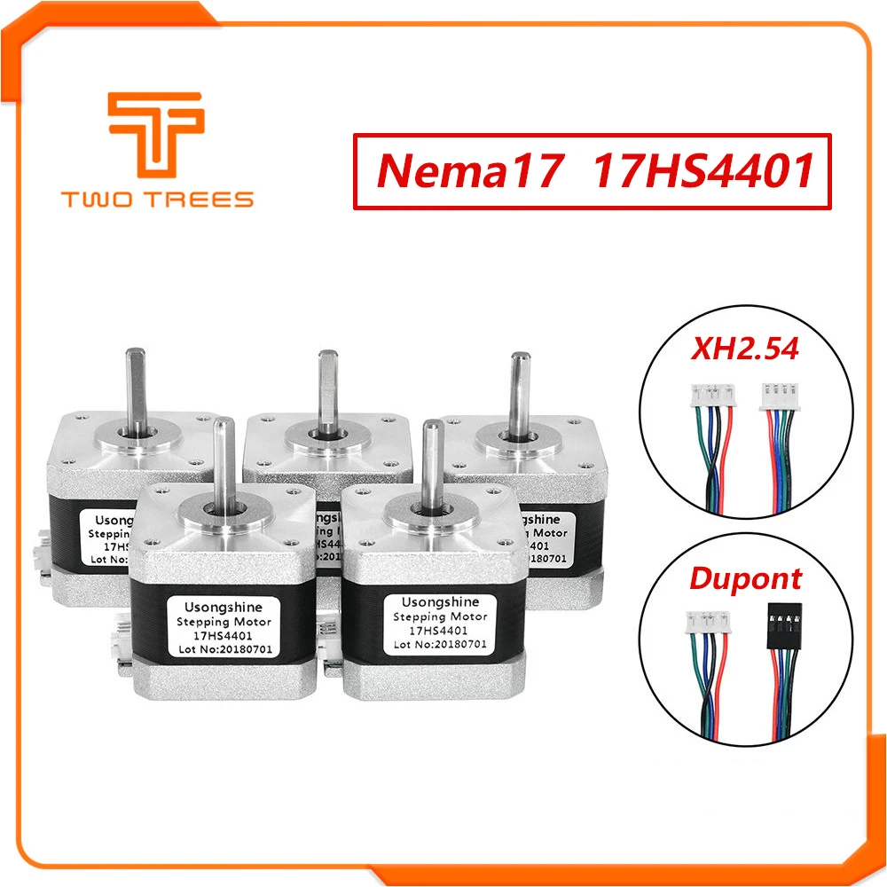 5 шт. 4-свинец Nema17 шаговый двигатель ЧПУ шагового двигателя 42 двигатель Европейский сертификат соответствия Нема 17(Национальная ассоциация владельцев электротехнических предприятий) двигатель 42bygh 1.5A 17HS4401 для CR10 3D-принтеры ЧПУ XYZ