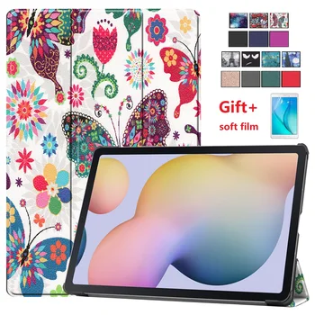 

For Samsung Tab S7 plus 12.4inch Tablet Case PU Leather Trifold Stand Solid Shell Cover Capa for SM-T970 SM-T975 + Soft Film