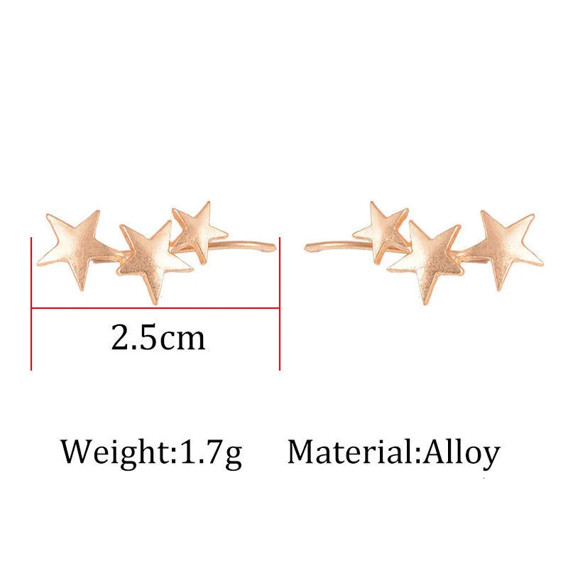Без пирсинга манжета для уха со звездой, клипсы, серьги, готические манжеты для ушей, для женщин, клипсы для ушей, серьги без отверстий