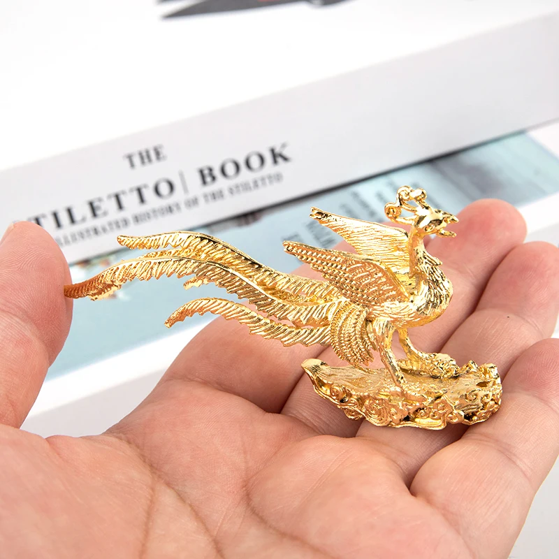 1PC Creative Gold Phoenix Statue Incense Stick Holder Home Decor Accessories Mini Portable Incense Burner incense burner miniature ornament ornament crafts