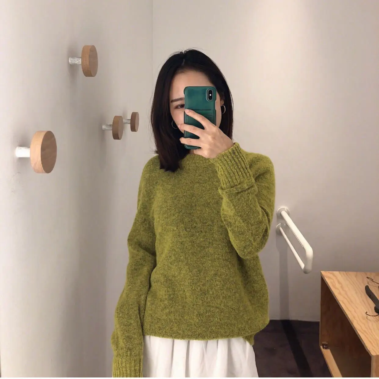 green DEAT, желтый, зеленый, круглый вырез, длинный рукав, свободный Женский вязаный пуловер, свитер, Повседневный, простой, модный,, весна, зима, новинка, TV798 - Цвет: green