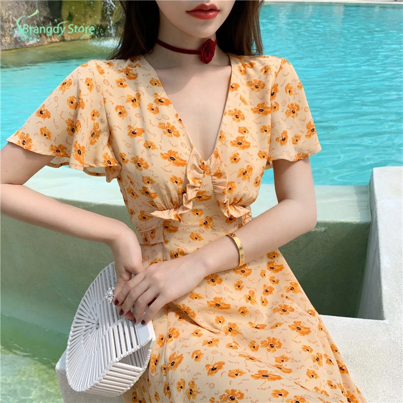 Cottagecore Classic Harajuku Summer Long Vintage Dress 2021 Korean Fashion Vestidos  de Verano Sukienki Damskie Boho Dress|Dresses| - AliExpress