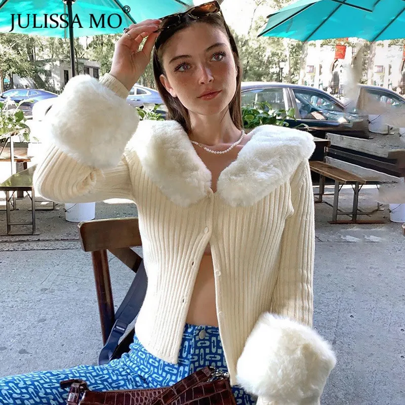 Женский вязаный свитер Julissa Mo с длинным рукавом и V-образным вырезом |
