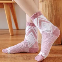 Женские носки; мягкие носки-тапочки для девочек; пушистые теплые зимние однотонные Модные женские носки уникального дизайна;# p5