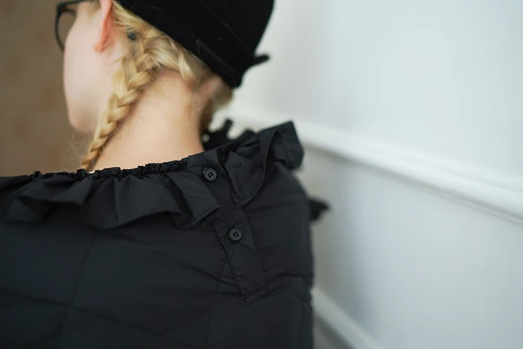 imakokoni black short pullover kawaii down jacket original design female winter 90 white duck down 182516