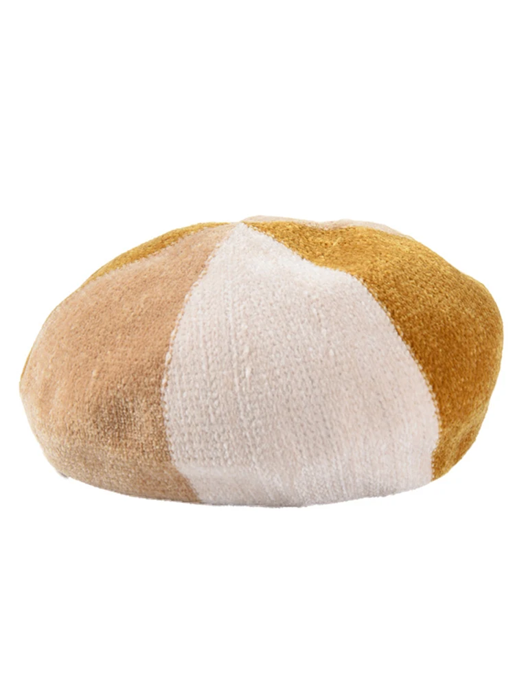 

2019 autumn winter new color matching beret wild painter hat Elegant Lady Women Wool Felt Warm Beret Beanie Slouch Hat Cap Tam