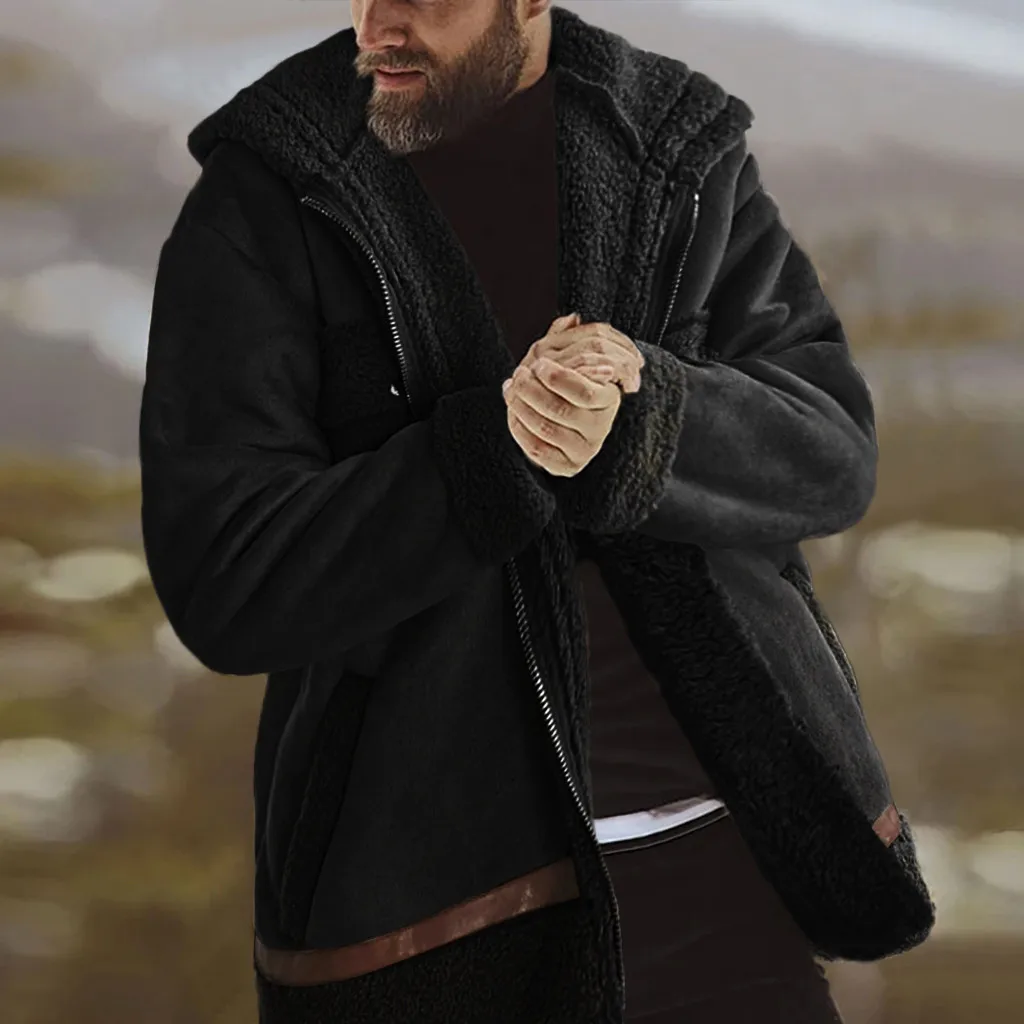 Зимняя мужская куртка, ветровки, куртка мужская, chaqueta hombre, овчина, худи, шерсть, подкладка, горный искусственный ягненок, куртки, пальто