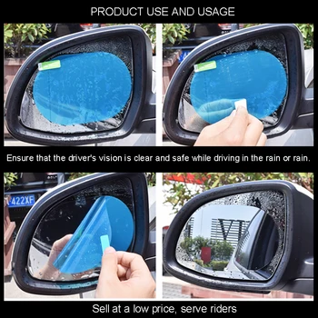 2 Pcs Car Rainproof Film Car Car Rearview Mirror protective Rain proof Anti fog Waterproof Film Membrane Car Sticker Accessories 2