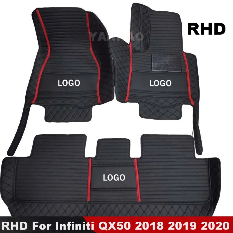 

RHD Car Floor Mats For Infiniti QX50 2018 2019 2020 Carpets Auto Parts Interior Rugs Pedals Cover Waterproof Accessories Custom
