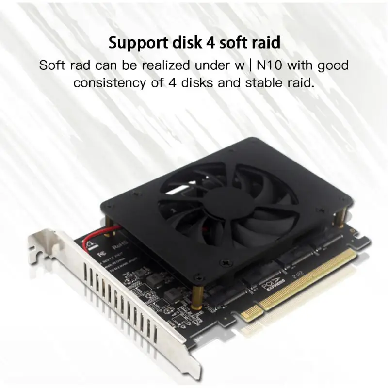SSD RAID Array Expansion Adapter Motherboard PCIE Split Card PCIEX16