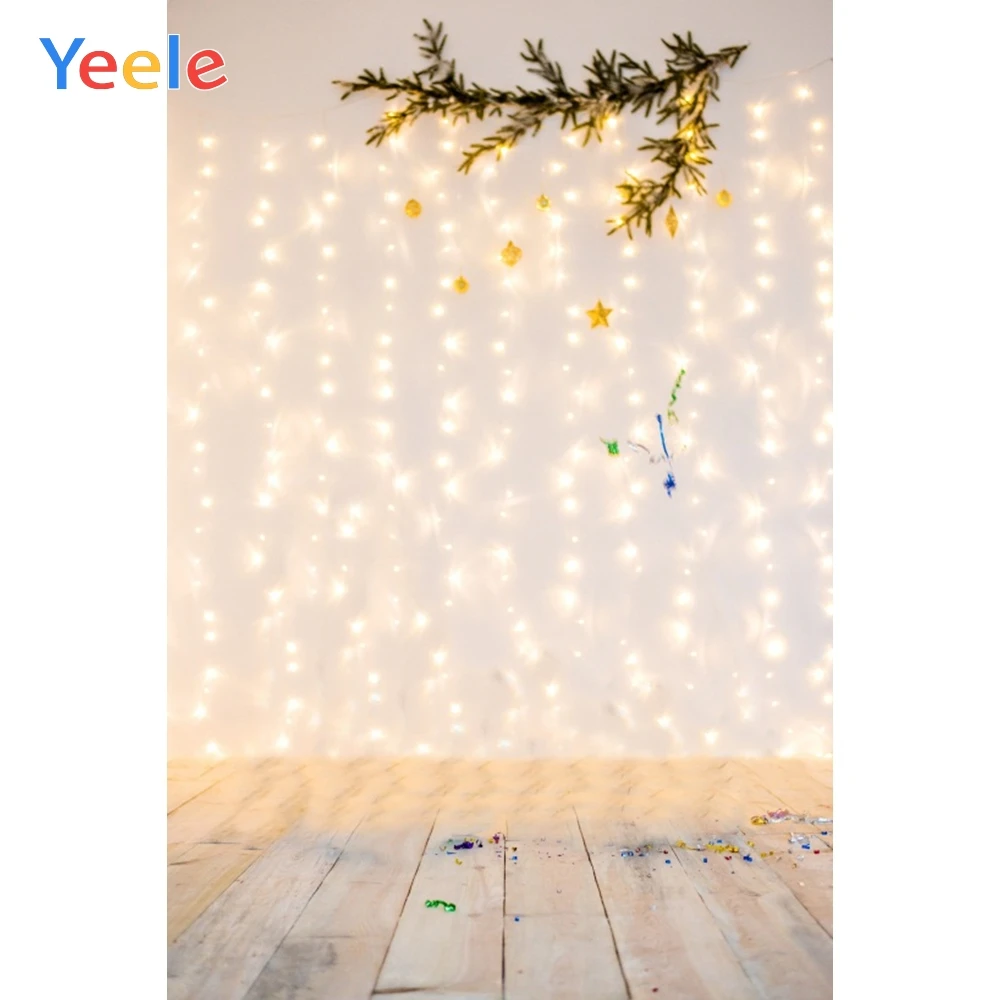 

Yeele Christmas Light Bulb Pine Wooden Board Bokeh Child Portrait Photo Backgrounds Photo Backdrops Photocall Photo Studio