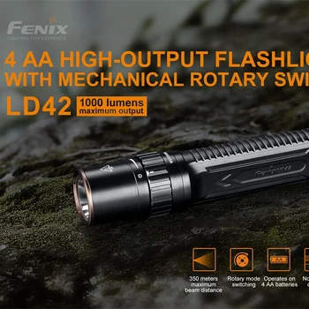 

New Fenix LD42 Version 1000 Lumens LED 4 AA High-output Tactical Flashlight