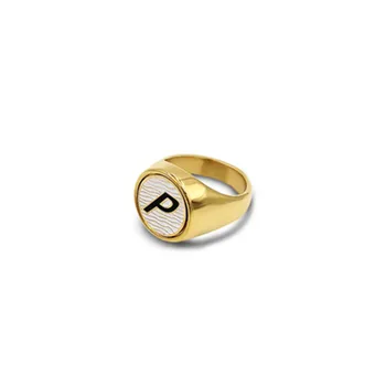 

FLIP RING 18AW P-Shaped Middle Finger Flip-up Rotating Pattern Letter Lettering Couple Ring Men And Women Tail Ring