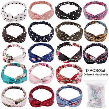 

Fashion Hair Bands Print Headbands Vintage Cross Turban Bandage Bandanas HairBands Women Girls Summer Hair Accessories