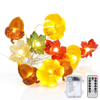 

Pumpkin Maples Acorns String Lights Fall Decor for Fall Autumn Halloween Thanksgiving Home Party 66CY
