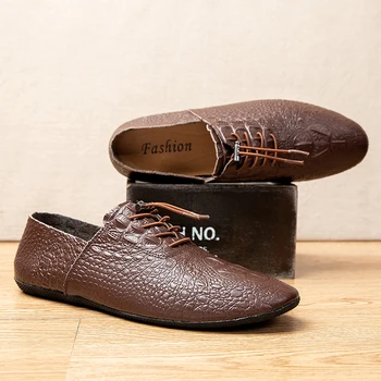 

New Men Youth Casual Shoes Elastic Band Loafers Shoes For Men Black Brown Driving Moccasins Mens Fashion Shoes Handmade Loafers