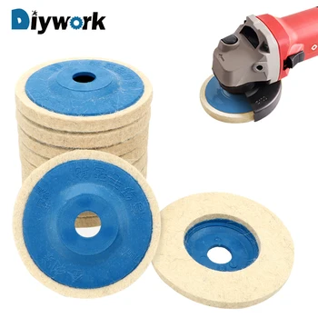 

DIYWORK 10pcs/set Polishing Disc Pad Set Wool Wheel Buffing Angle Grinder Wheel Felt Wool Polishing Pads Woodworking Tools 9.5cm