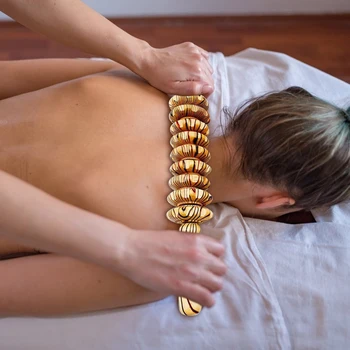

Wooden Abdomen Massager Stick Muscle Relax Tools Muscle Massage Multi-function Fitness Roller Tool Body Exercising