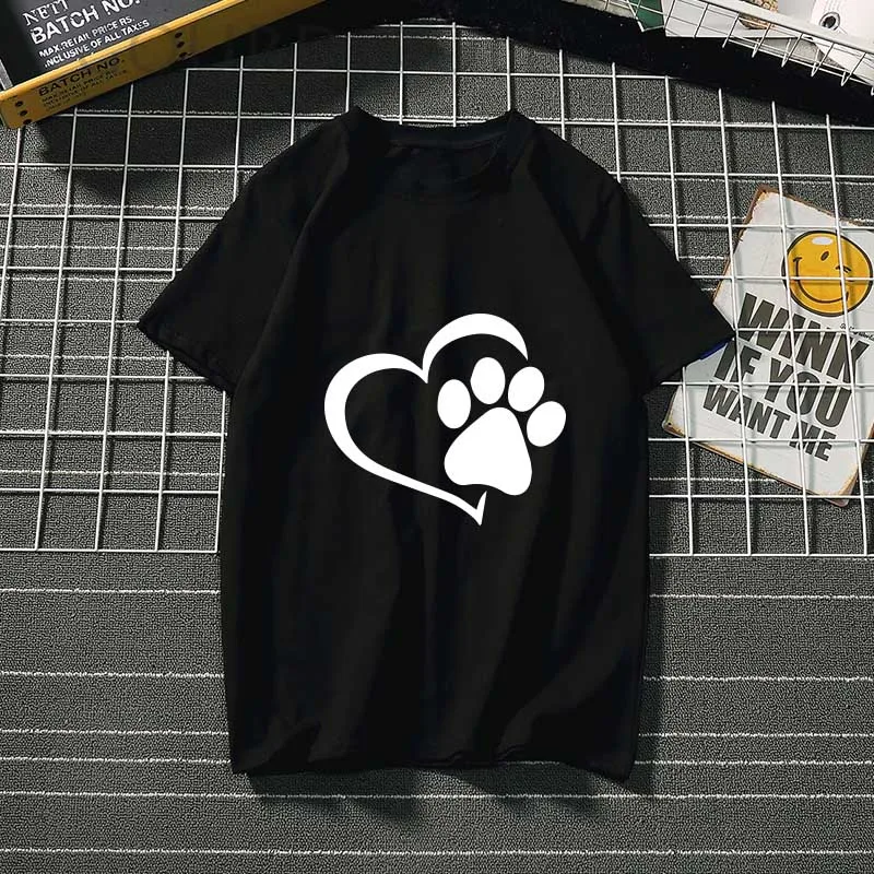 Женская футболка для Собаки Любовь графический принт летний модный топ футболки Женская Повседневная Harajuku kawaii Милая футболка одежда