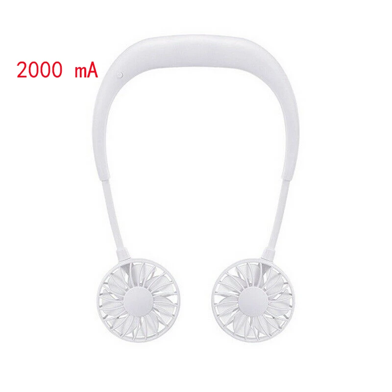 1200mA и 2000mA спортивный маленький USB портативный мини-вентилятор для шеи гаджеты Electronicos с питанием от батареи 3 скоростной вентилятор с регулируемой скоростью Fa - Цвет: 2000 mA