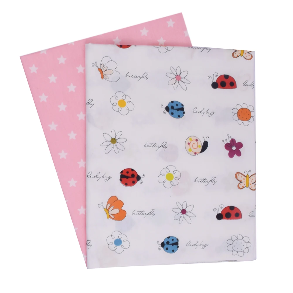 Snail Ladybug Butterfly Flowers 100% Cotton Kids Fabric Patchwork Cloth Sewing Quilting Fat Quarters Material For Baby&ampChild | Дом и сад