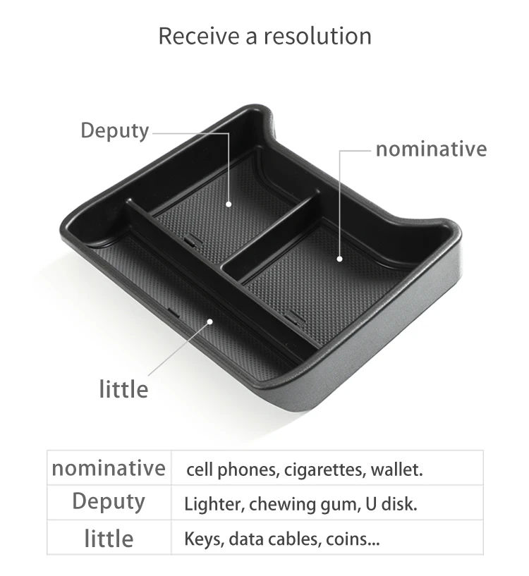 Smabee für VW Volkswagen ID.4 ID4 ID 4 Mittelkonsole Untere Aufbewahrungsbox Zentrale Ablage Organizer Auto-Innenausstattung Schwarz – Detail 12