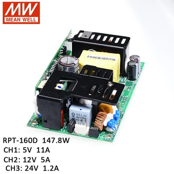 

RPT-160D MEAN WELL 147W Triple Ouput Medical Switching Power Supply 110V/220V AC to 5V 12V 24V DC 11A 5A 1.2A Circuit Board PCB
