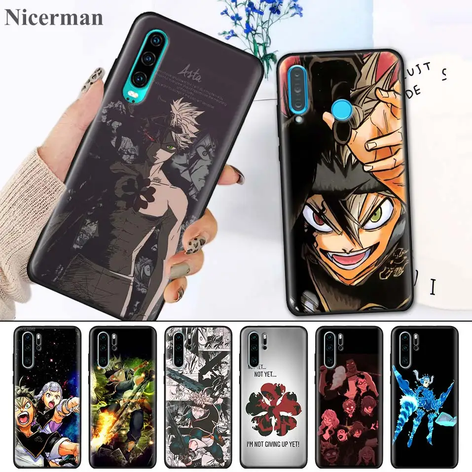 

Silicone Case Cover for Huawei P30 P20 P10 Mate 30 20 10 Lite Pro P Smart Z Plus 2019 Nova 5i Pro Shell Casos Anime Black Clover