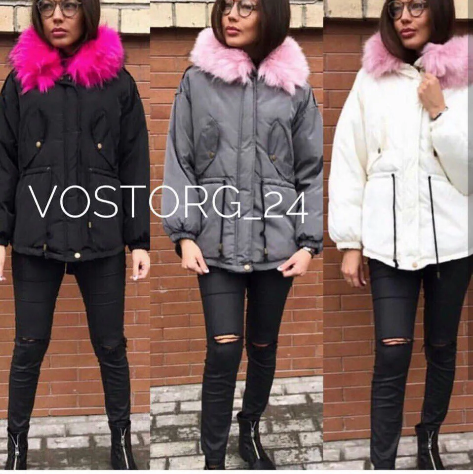 

2018 Winter New Style Fur Collar Warm Cotton-padded Clothes Supply of Goods AliExpress EBay