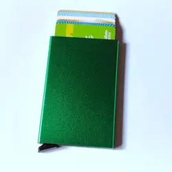 Для женщин и мужчин Бизнес RFID Блокировка Бумажник Кредитная карта протектор чехол карман кошелек автоматический Silde алюминий ID наличные