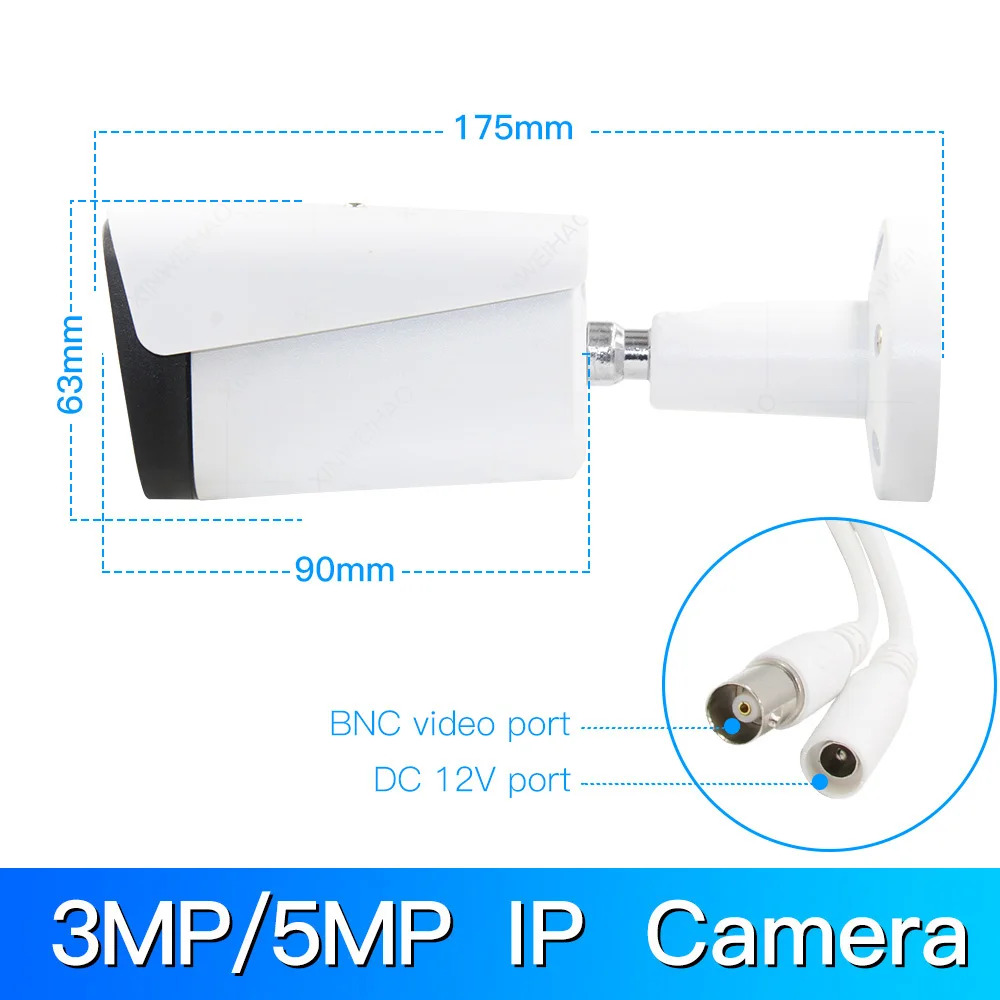 3MP/5MP ip-камера H.265/H.264 инфракрасная камера видеонаблюдения металлическая камера bullet-камера для наружного наблюдения