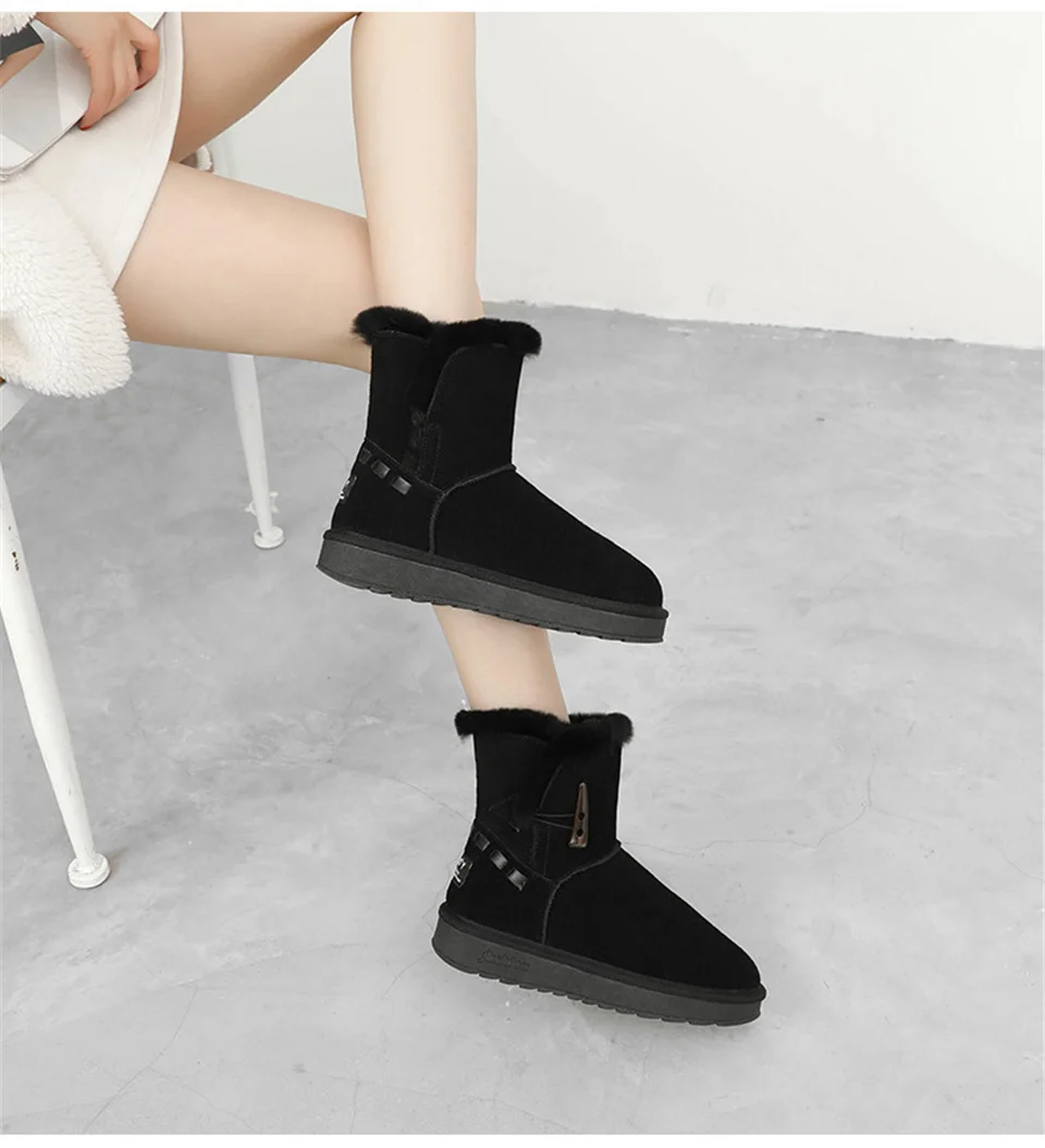 Malemonkey/ г., Size35-40 Зимние Модные женские ботинки теплые и утолщенные женские зимние ботинки классические женские ботинки