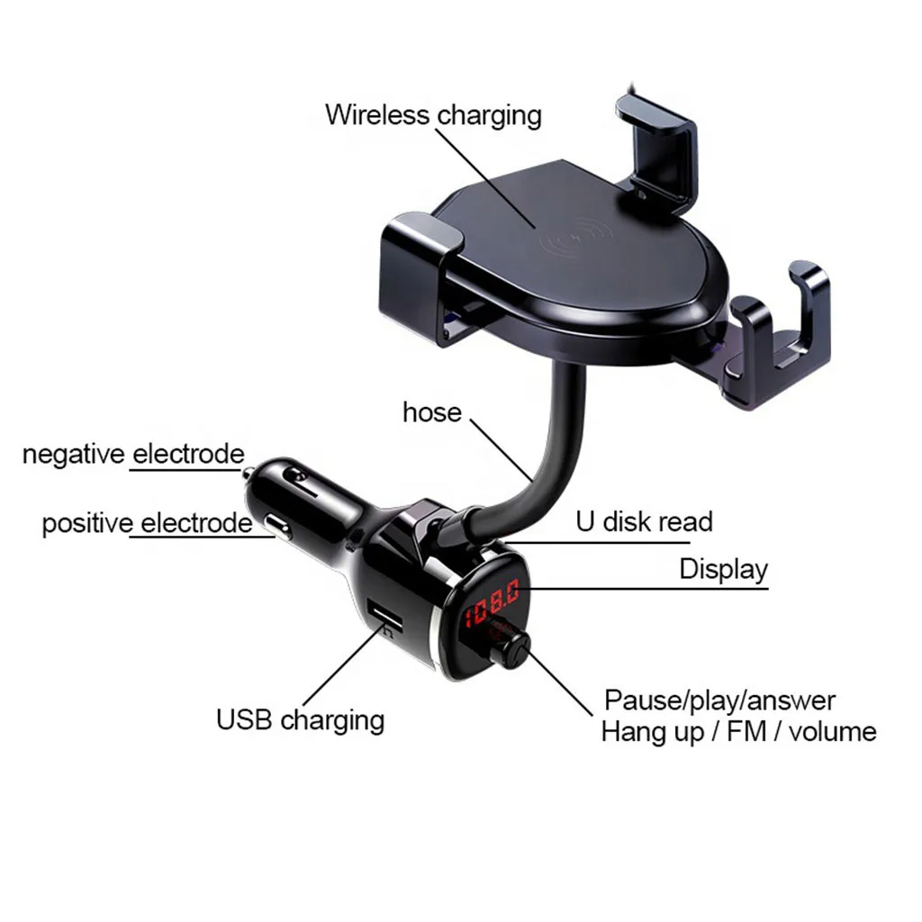 Универсальный Беспроводной автомобильный держатель для телефона с MP3-плеером, fm-передатчиком, универсальный пластиковый держатель для телефона, подставка, базовый кронштейн