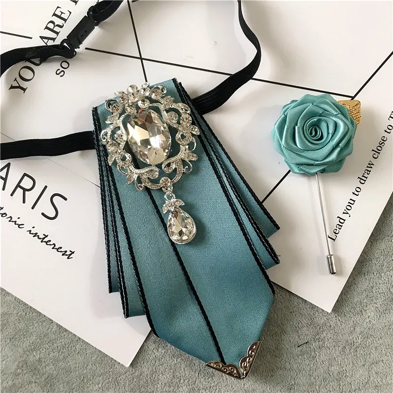 2pcs Bow Tie Set Для мужчин Для женщин бант из ленты галстук-платок с металлическим наконечником с фактурой цветок брошь на булавке комплект жениха для свадьбы и вечеринок вечерние с украшением в виде кристаллов галстук-бабочка стразы галстук-бабочка - Цвет: 2pcs Bow Tie Set