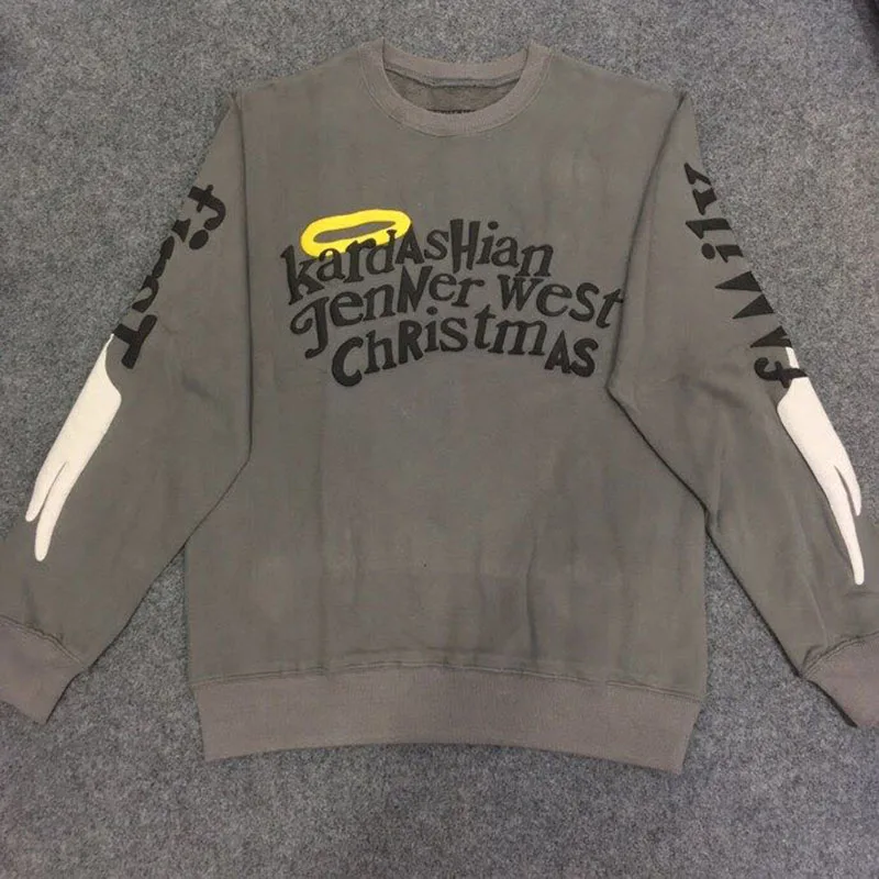 KANYE WEST малыш видеть призраков CPFM, принт в виде крыльев, Для Мужчин's Толстовка Crewneck очень странные дела Sudadera Harajuku толстовки