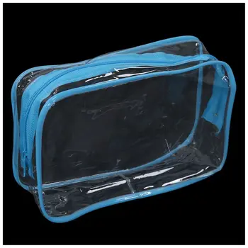 

PVC Clear Pouch Travel Bathing Toiletry Zipper Cosmetic Bag, Blue M