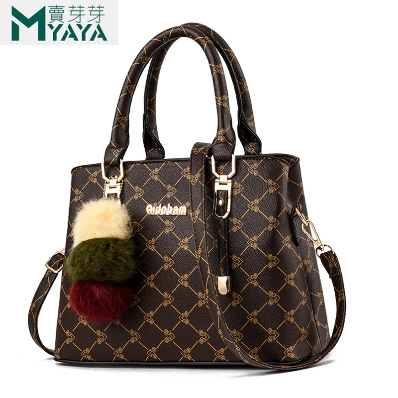 

MAIYAYA Hairball Luxury Handbags Women Bags Designer Brand Women Leather Bag Handbag Shoulder Bag for Women 2019 Sac a Main