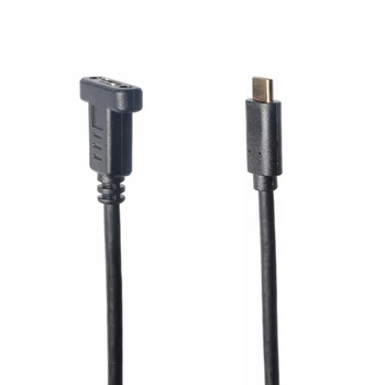 

USB C Male to Female Extension Cable, USB 3.1 Type C Extender Charging & Sync Cable with Panel Mount Screw Hole 10Gbps 60Hz 4K