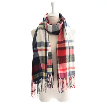 

New American and Autumn Winter Female Fashion Warm Blanket Lattice Scarf with Beautiful Neck Shawl