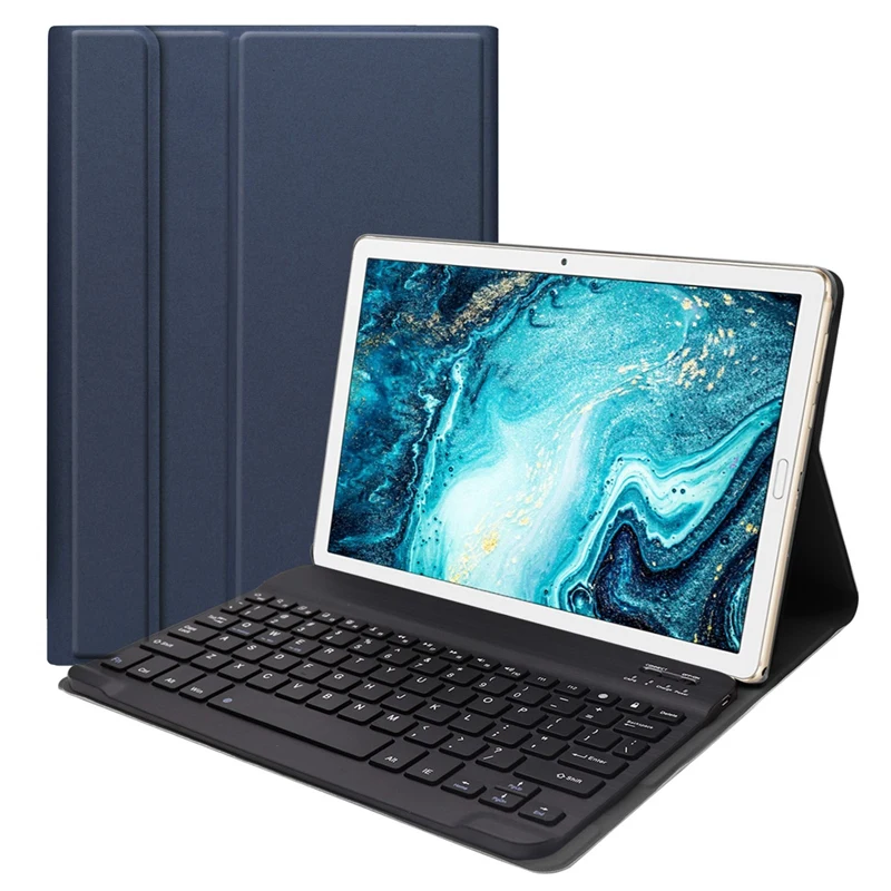 Подходит для huawei Mediapad M6, 10,8 дюймов(), Раздельный защитный чехол, Bluetooth клавиатура, клавиатура с подсветкой, подсветка, защита - Цвет: Blue