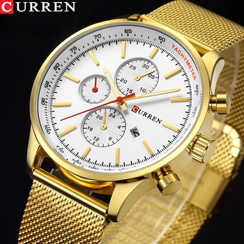 

CURREN Top Watches Men Luxury Brand Casual Stainless Steel Sports Watches Japan Quartz Unisex Wristwatch For Men Military Watch