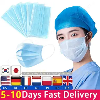 

10/50 pieces dustproof mask breathable safety disposable dental child adult earrings surgical face hypoallergenic mask filter