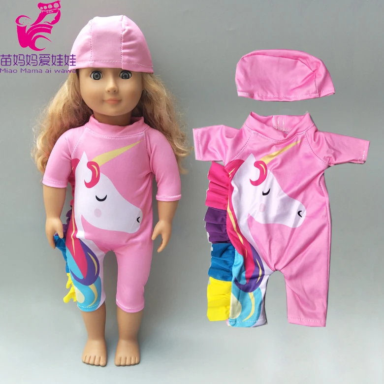 

baby doll unicorm Swimsuit clothes for 17inch doll clothes and 18inch american doll coat accessories
