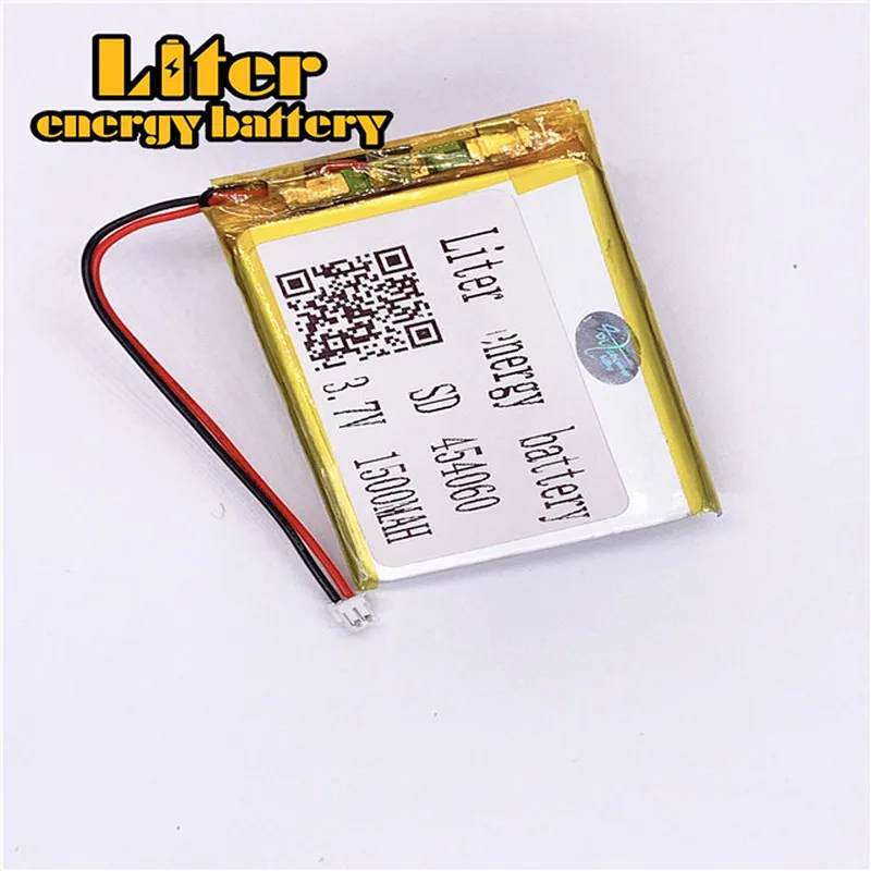 Лидер продаж литиевая перезаряжаемая батарея lipo 1 5 мм 2 контакта 3 7 в 454060 1500 мАч